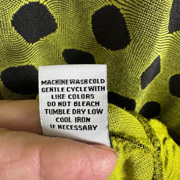 Habitat Clothes To Live In Top Lime Dot Long Sleeves Tunic Women’s XL Artsy - Picture 9 of 14